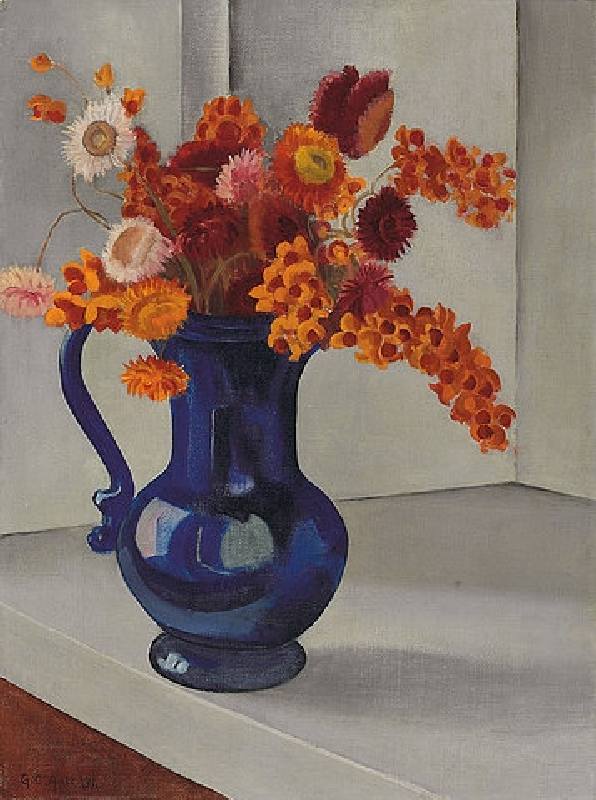 Strawflowers and bittersweet nightshade from George Copeland Ault