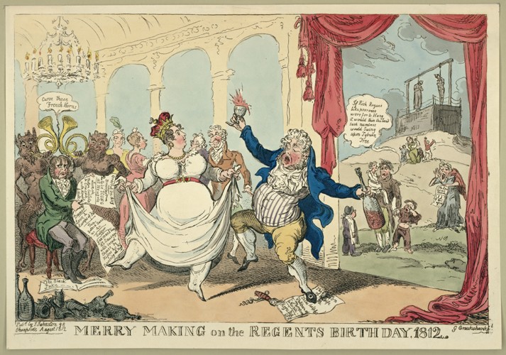 Merry making on the regents birth day, 1812 from George Cruikshank