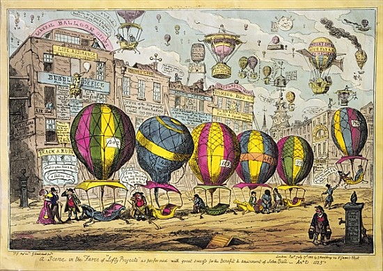 Scene in the Farce ''Lofty Prospects'' as performed with great success for the Benefit and amusement from George Cruikshank