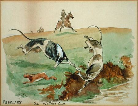 The Month of February: Coursing (pen & ink and w/c on paper) from George Derville Rowlandson