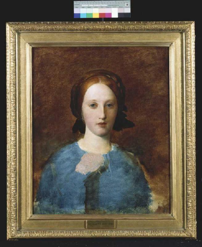 Portrait von Mrs Prescott Decie in einem blauen Kleid (Skizze). from George Frederick Watts