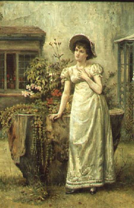 Young Woman beside a Tree Stump from George Goodwin Kilburne