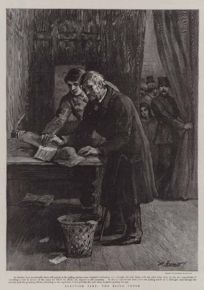 Election Time, the Blind Voter from George Harcourt