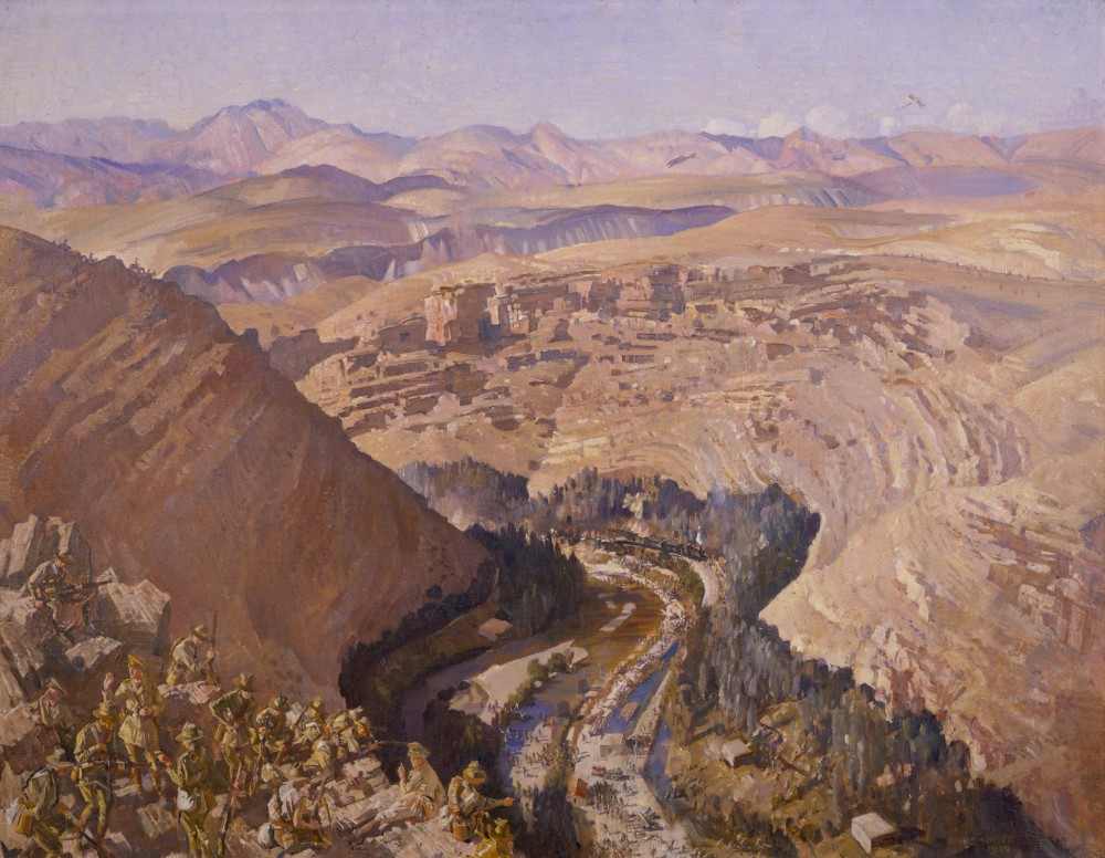 Barada Gorge, 30 September 1918 from George Lambert