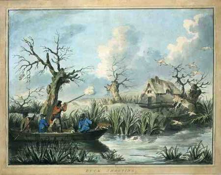Duck Shooting, etched by Thomas Rowlandson (1756-1827), pub. by J. Harris from George Morland