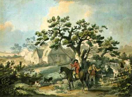 Partridge Shooting, etched by Thomas Rowlandson (1756-1827), pub. by J. Harris, 1789 from George Morland