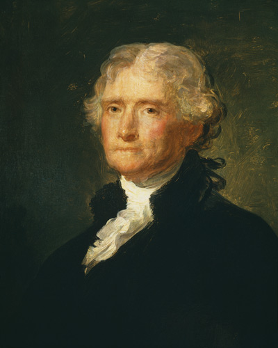 Portrait of Thomas Jefferson (1743-1826) third President of the United States of America (1801-1809) from George Peter Alexander Healy
