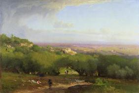 The Alban Hills, 1873 (oil on canvas)