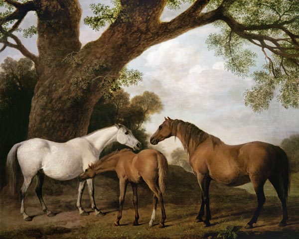 Two Shafto Mares and a Foal from George Stubbs