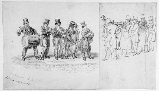 London Street Musicians, c.1820-30 from George the Elder Scharf
