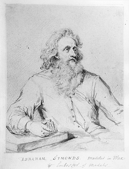 Abraham Symonds, after a portrait Sir Godfrey Kneller (pen & ink and wash on paper) from George Vertue