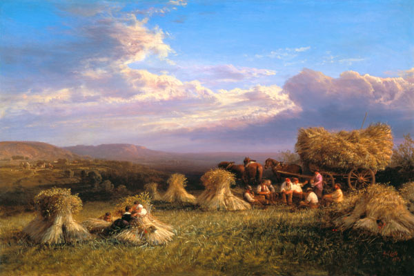 Getreide-Ernte im Abendlicht. from George Vicat Cole