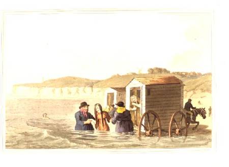 Sea Bathing at Scarborough, from 'Costume of Yorkshire' from George  Walker