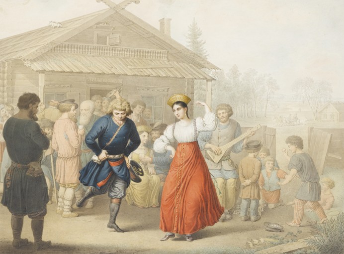 Merry-making Outside a Tavern from Georg Emanuel Opiz