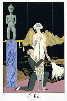 Night, 1925 (pochoir print) from Georges Barbier