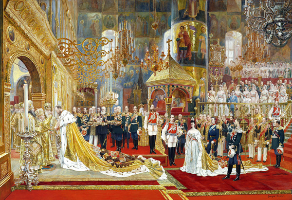 Coronation of Empreror Alexander III and Empress Maria Fyodorovna from Georges Becker