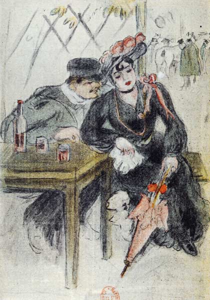 A Prostitute and her Client, illustration from ''La Maison Philibert'' Jean Lorrain (1855-1906) publ from Georges Bottini