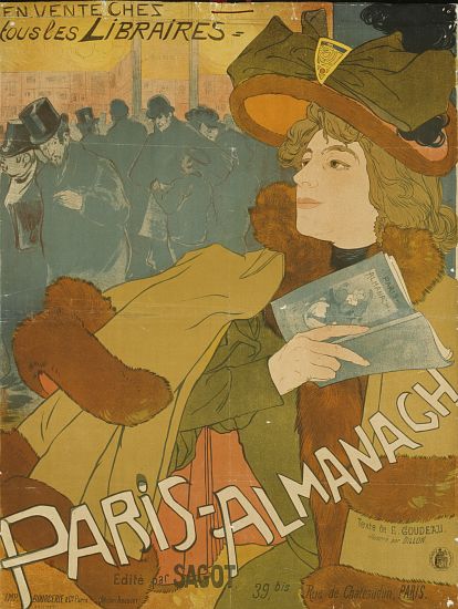 French poster advertising the Paris Almanac, printed by Bourgerie, Paris from Georges de Feure