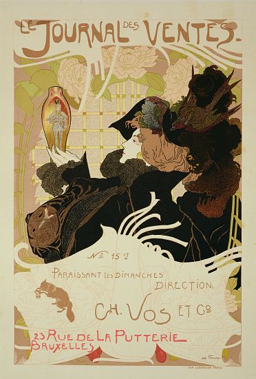 Reproduction of a poster advertising 'Le Journal des Ventes' from Georges de Feure