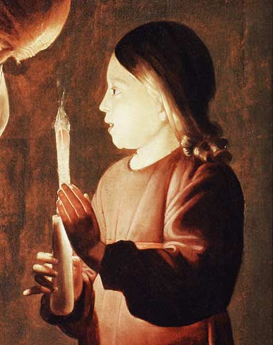 St. Joseph the Carpenter, detail of the Infant Christ from Georges de La Tour