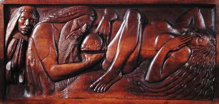 Birth, wooden bed panel from Georges Lacombe