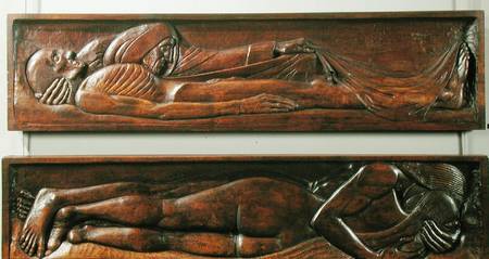 Death, wooden bed panel from Georges Lacombe