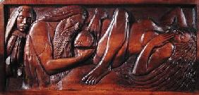 Birth, wooden bed panel