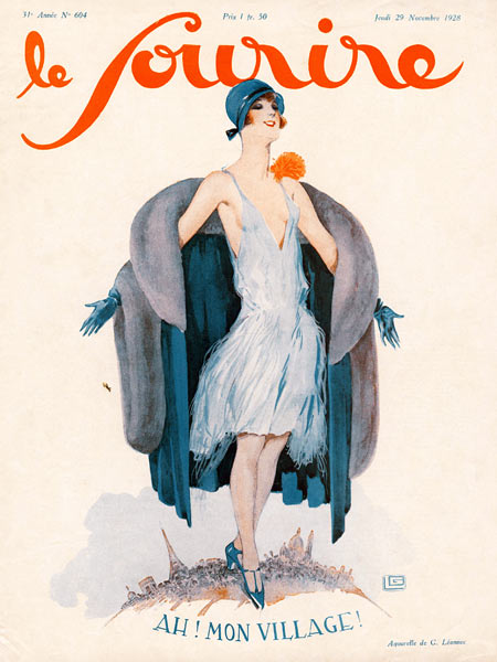 Front Cover of ''Le Sourire'', November 1928 (colour litho)  from Georges Leonnec