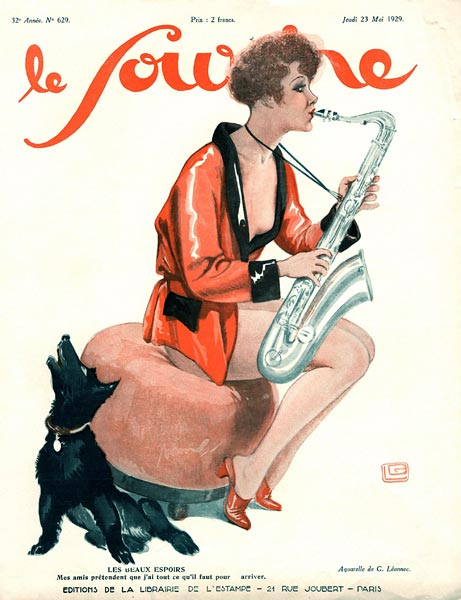 Front cover of ''Le Sourire'', 1929 (colour litho)  from Georges Leonnec