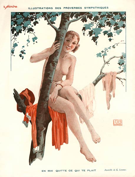 En mai quitte ce qui te plait, illustration from ''Le Sourire'', 1920s (colour litho)  from Georges Leonnec