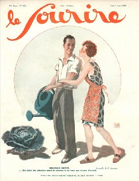 Nouveaux maries, illustration from ''Le Sourire'', June 1930 (colour litho) 