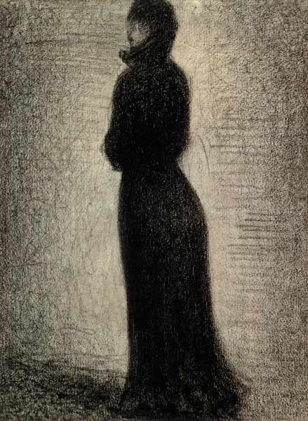 Seurat / Woman in black / Chalk Drawing from Georges Seurat
