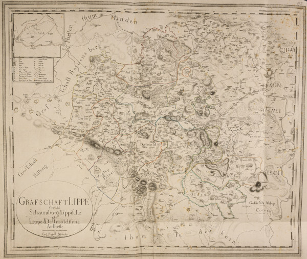 Landkarte von Lippe 1786 from Georg Heinrich Tischbein