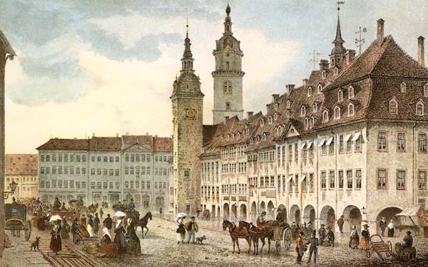 Chemnitz, Markt ,  nach Zeichnung von Ludwig Rohbock from Georg Michael Kurz