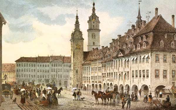 Chemnitz, Markt ,  nach Zeichnung von Ludwig Rohbock
