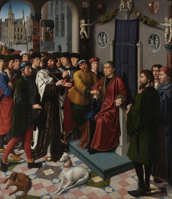 The Judgment of Cambyses (left panel) from Gerard David
