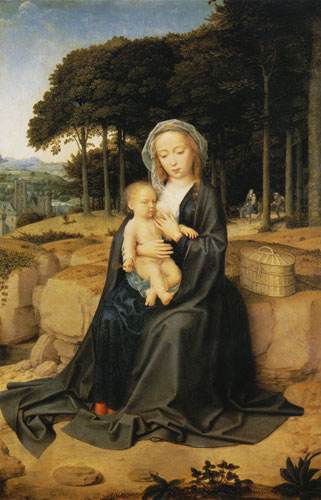 Maria mit dem Kinde bei der Ruhe auf der Flucht nach Ägypten from Gerard David