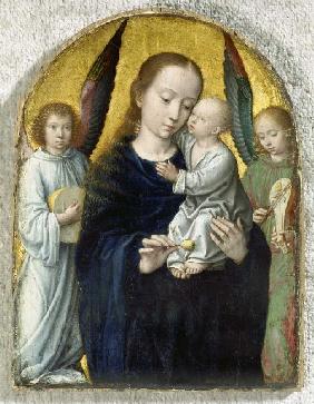Maria mit dem Kinde zwischen musizierenden Engeln