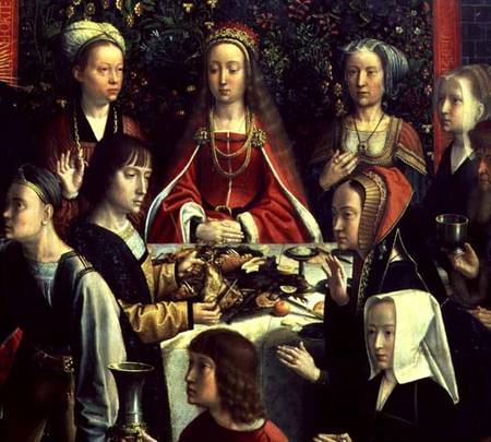 The Marriage at Cana, detail of the bride and surrounding guests from Gerard David