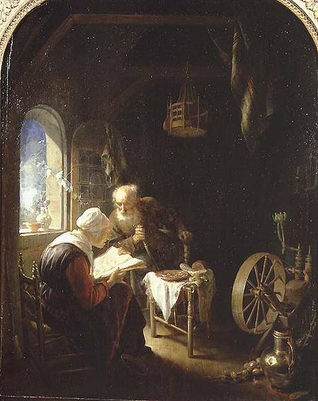 The Bible Lesson, or Anne and Tobias from Gerard Dou