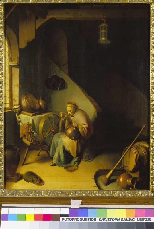 Rembrandts Mutter am Spinnrad. from Gerard Dou