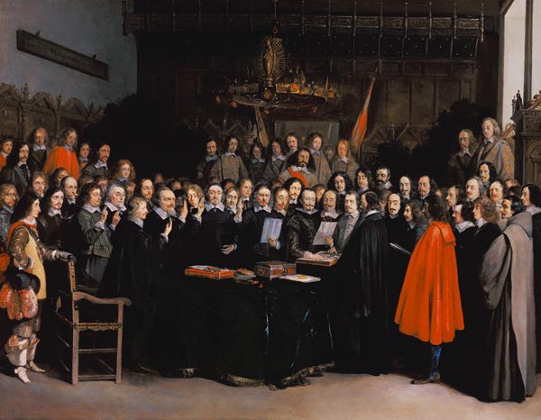 The Swearing of the Oath of Ratification of the Treaty of Munster from Gerard ter Borch or Terborch