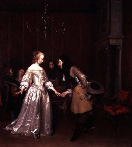 A Dancing Couple from Gerard ter Borch or Terborch