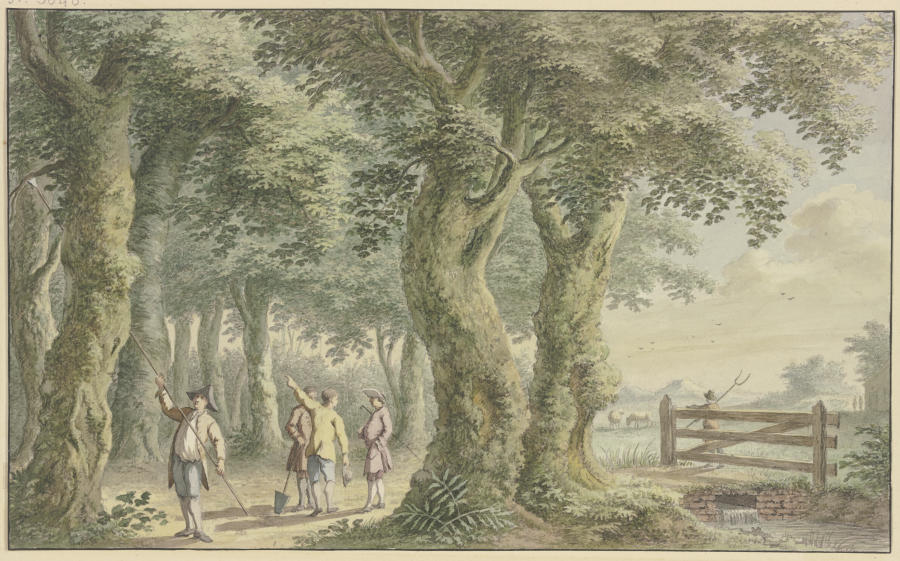 Landschaft mit Bäumen, Weidegatter und Figuren from Gerard van Rossum