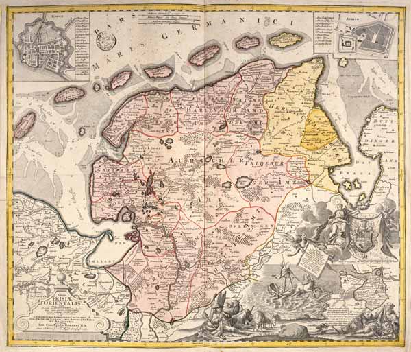 Landkarte von Ostfriesland 1730 from Gerhard Coldewey Ehrenreich