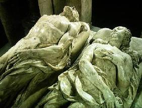 Tomb of Catherine de Medici (1519-89) and Henri II (1519-59) detail of the effigies of Catherine and