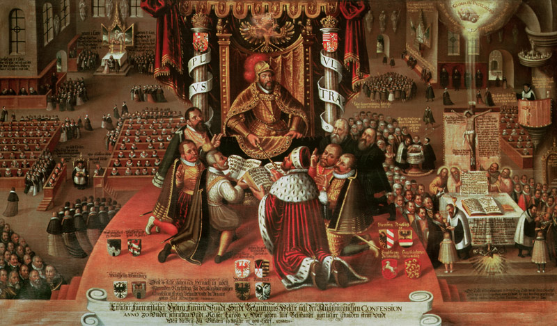 The Delivery of the Augsburg Confession, 25th June 1530 from German School