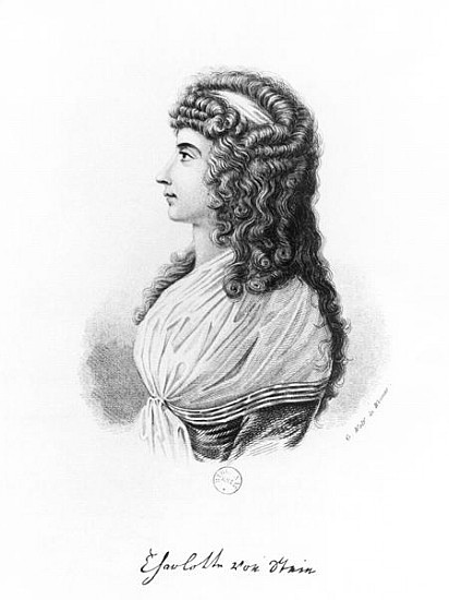 Charlotte von Stein, born von Schardt, late 18th century-early 19th century; engraved by G. Wolf from German School