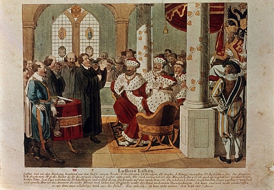 Luther at the Diet of Worms from German School