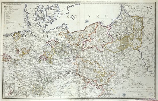 Map of the Prussian States in 1799 from German School
